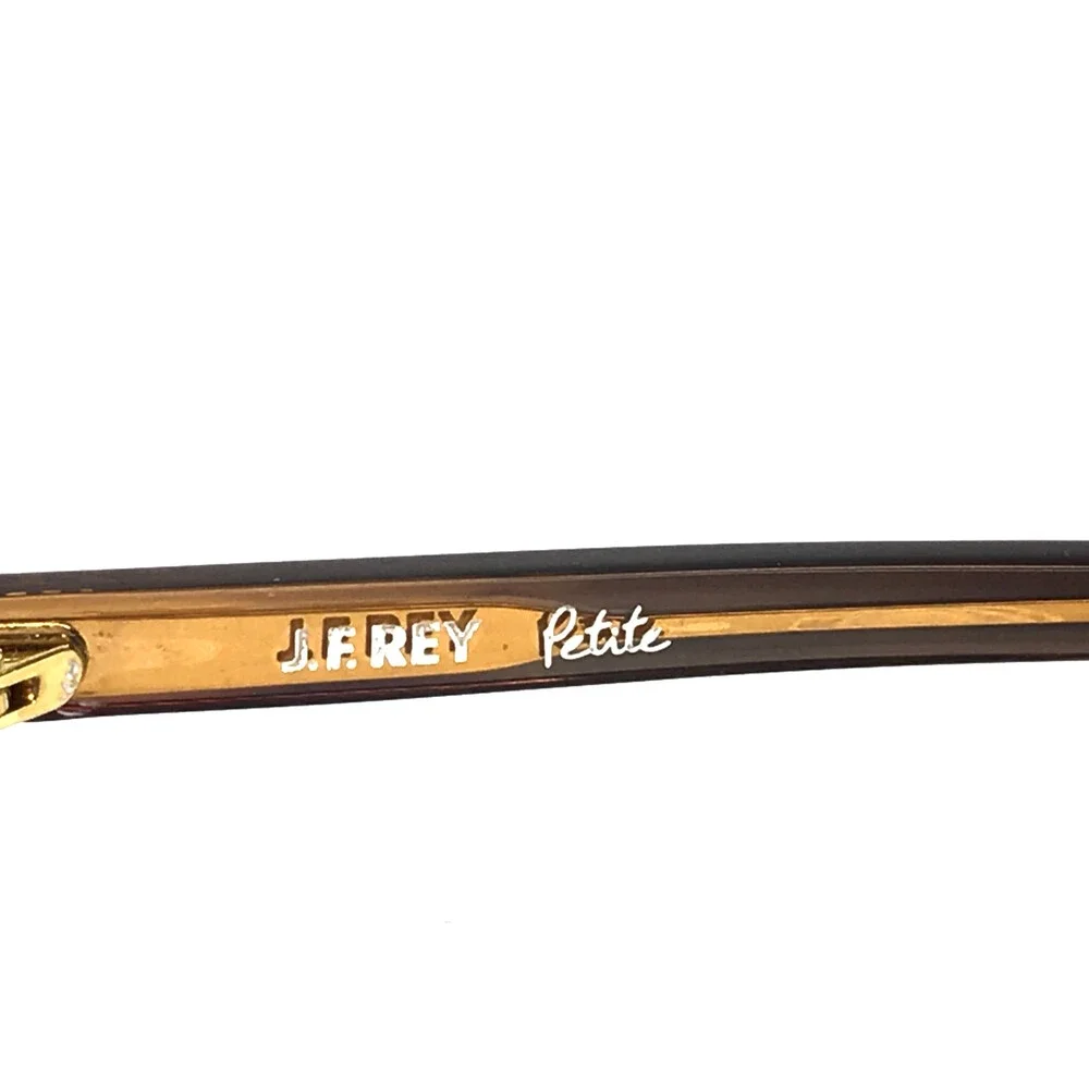 J.F. Rey Petite Eyeglasses Frames PA104 7080 Purple Horn Striped Brown 50-16-140